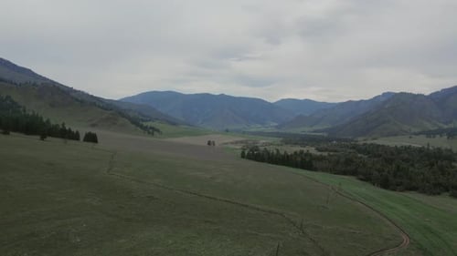 Scenic Mountain Landscape Aerial Shot