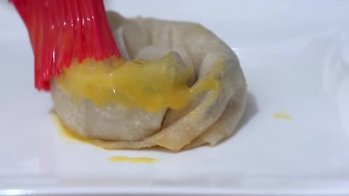 Pastry Brushed with Glaze for Baking