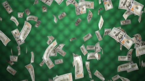 Seamless Loop of Falling US Dollar Bills