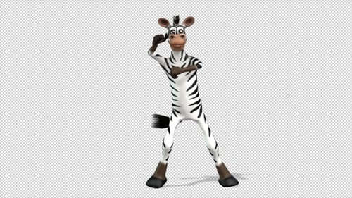 Animated 3D Zebra Character Dancing Loop