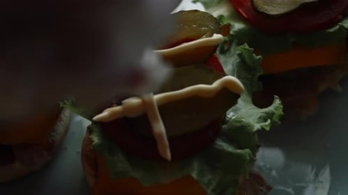 Process of Preparing Classic American Burger Recipe Taste American Cuisine