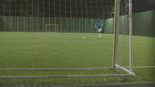 Scoring Goal on Soccer Field