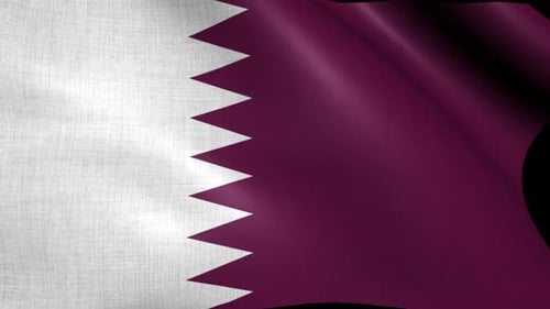 Seamless Loop of Realistic Waving Qatar Flag