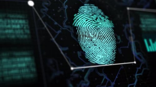 Futuristic Digital Fingerprint Scan Technology Animation