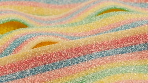 Rainbow Sugar Candy Close Up