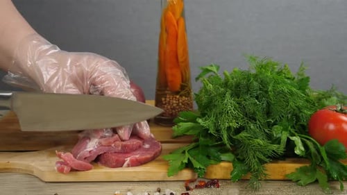 Meat Slicing Preparation for Cooking