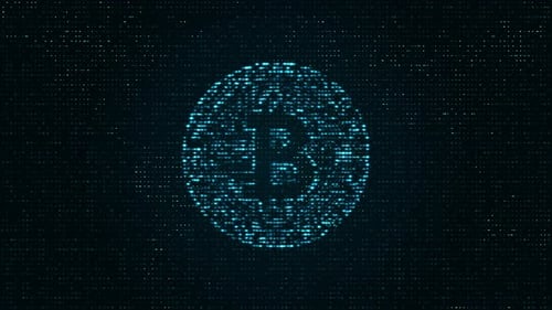 Futuristic Digital Particle Grid Reveals Circular Shape