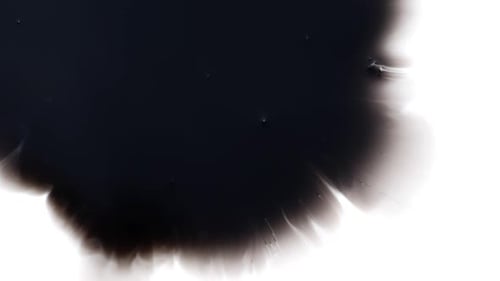 Black Ink Spreading on White Surface