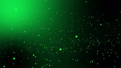 Flying Particles Green Background Animation