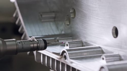 Images macro d'une pièce métallique de mesure de la MMT d'une machine à mesurer tridimensionnelle