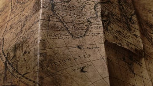 Antique Folded Map Showing Historical Geography