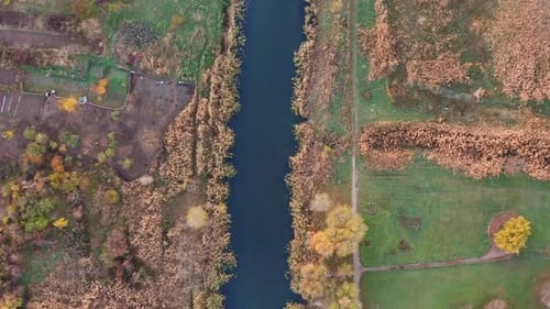 Flying over a small river