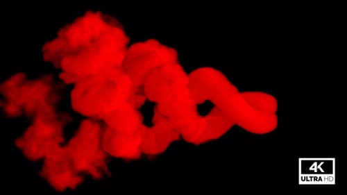 Dynamic Red Smoke Fluid Effect with Alpha Channel