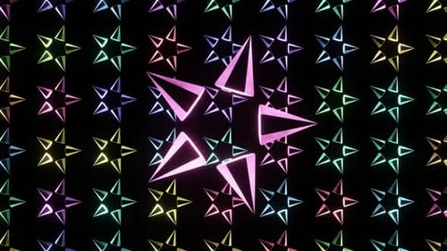 Abstract Rotation Of Multicolored Stars 02