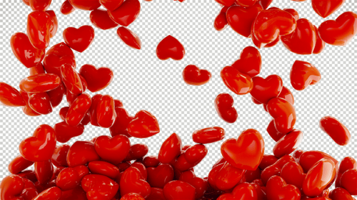 Falling Red Hearts Transition for Romantic Celebrations
