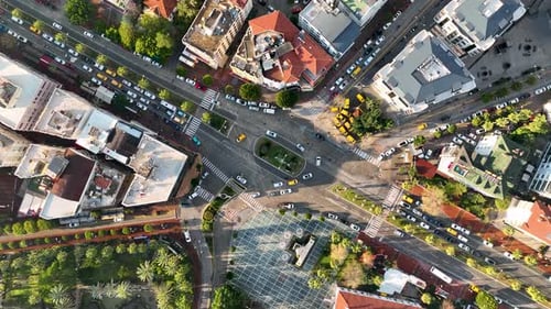 Vista aérea da Central City Street 4 K, Alanya, Turquia
