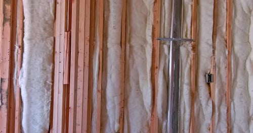 Warm Home Construction for Insulating Rock Wool Insulation in Wooden Frame for Future Walls