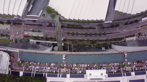 Marina Bay and Garden By the Bay Aerial View in Singapore