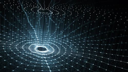 Technologie Künstliche Intelligenz (KI) und Internet der Dinge IOT-Netzwerkanimationskonzept.