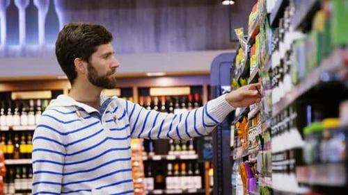 Man shopping in grocery section