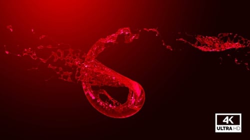 Dynamic Red Liquid Splash Abstract Transition