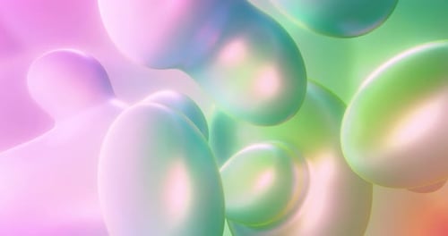 Abstract Fluid Metaballs Background Loop in Pink and Green