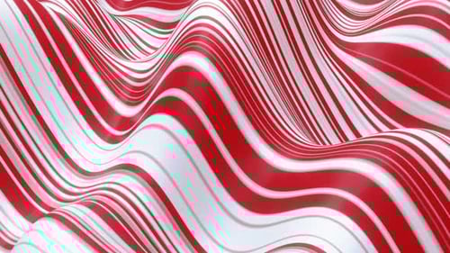 Loop Vj Background Animation Of Red And White Abstract Waves 4K H.264