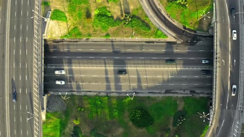 Traffic Transport Cars Aerial Morning City Road