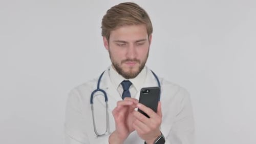 Friendly Doctor Using Smartphone in Hospital Setting