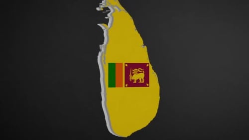 3D Sri Lanka Map with Flag Reveal Animation