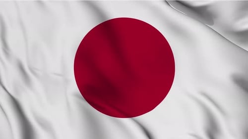 Realistic Waving Flag of Japan Animation