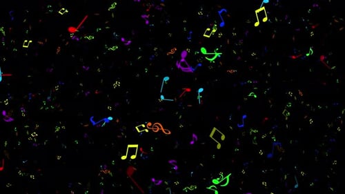Vibrant Animated Musical Notes Loop