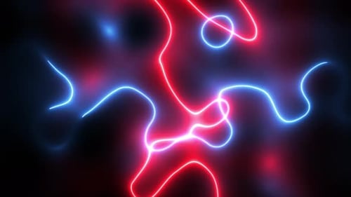 Fondo de relámpago fractal eléctrico abstracto en color neón 4K