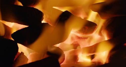 Hot Flaming Charcoal