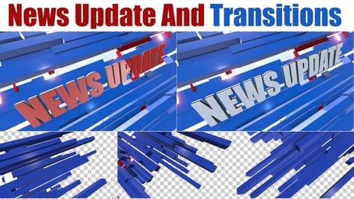 Animated News Update Title with Geometric Broadcast Transitions