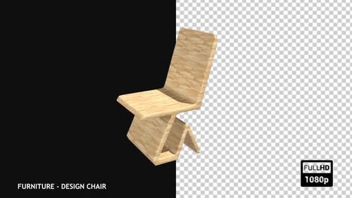 Animated 3D Design Chair Rotation with Transparent Background