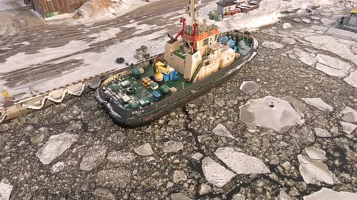 Tug Ship closeup view