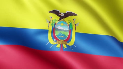Seamless Loop Waving Flag of Ecuador