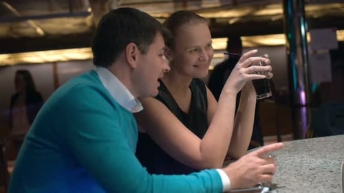 Having a Drink with Friend in the Bar