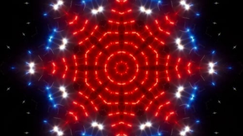 Blinking Red and Blue Led Vj Light Kaleidoscope Loop 4K 06