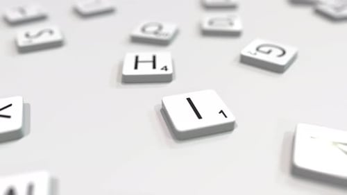 3D Scrabble-Style Letter Tiles Form Idea Word Animation