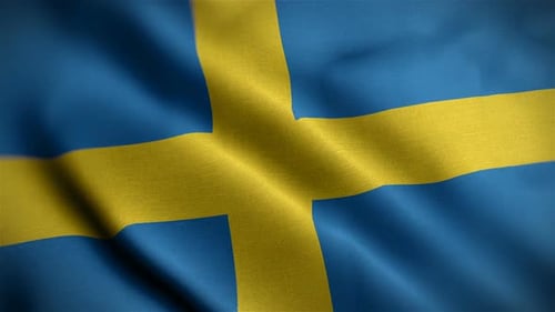 Seamlessly Looping Waving Swedish Flag Animation
