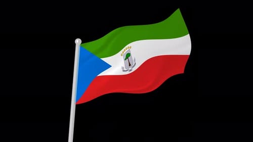Equatorial Guinea Flag Waving Alpha Channel Animation