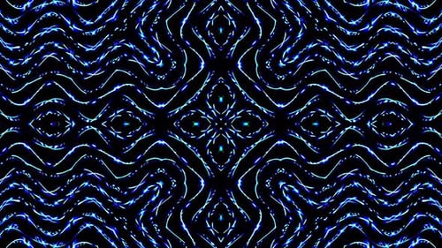 Abstract Blue Neon Light Wave Patterns Background Loop