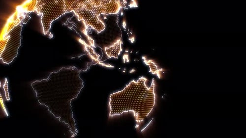 Futuristic Digital Earth Globe Rotating Animation