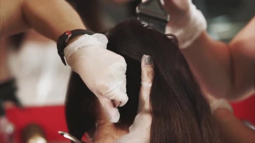 Close Up View of Hair Dyeing