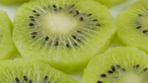 Close-Up of Fresh Green Kiwi Slices