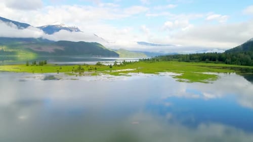 Lake in countryside 4k