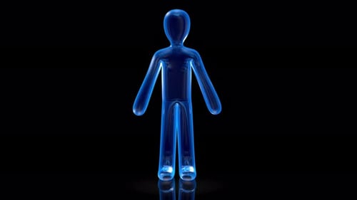 Animation eines pulsierenden 3D-Ikonen-Avatars