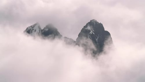 Breathtaking Rolling Clouds Timelapse Of Majestic Peak